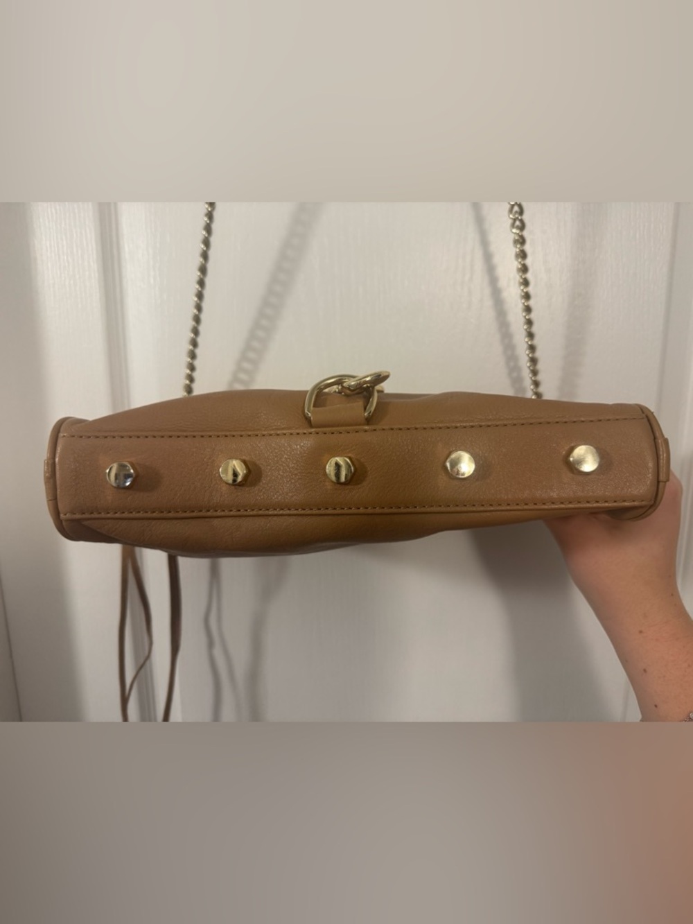 Rebecca Minkoff Tan Leather Crossbody with Chain Strap - Picture 5 of 16